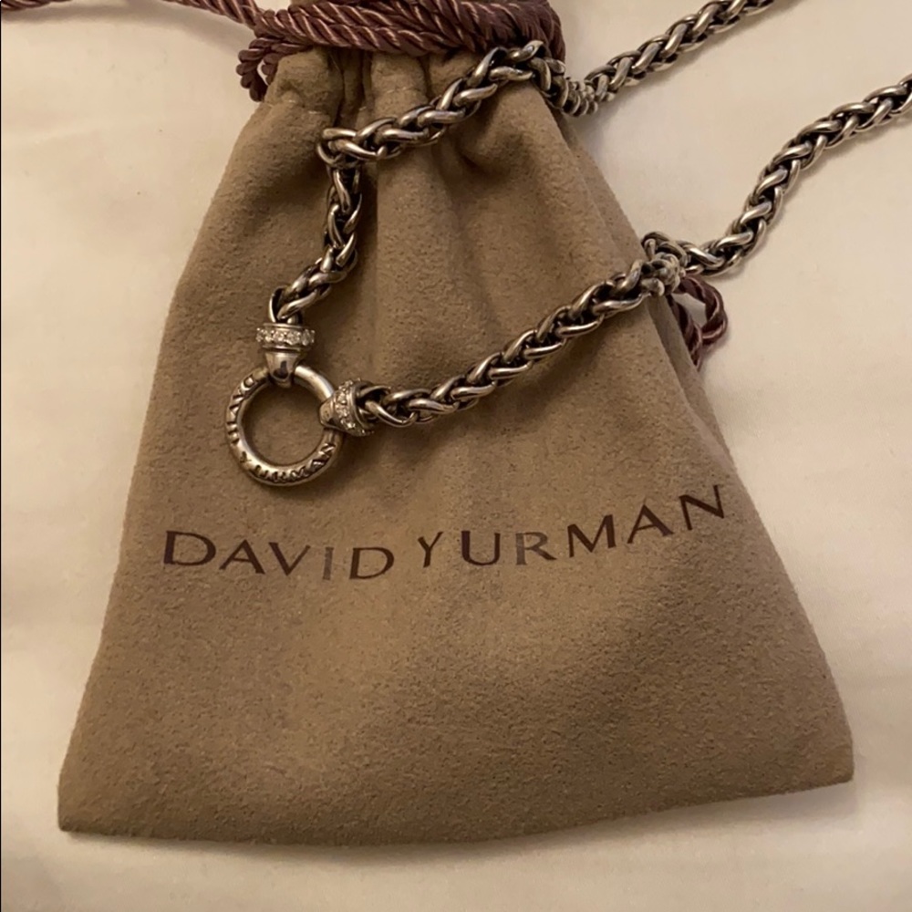 David Yurman Wheat chain necklace with diamonds